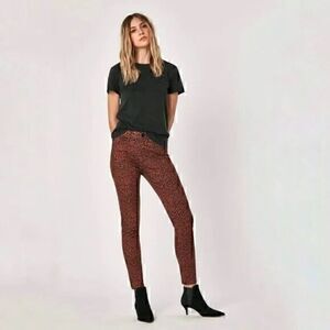 Mavi Womens Tess Brown Animal Print High Rise Skinny Jeans Size 28